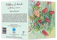 front and back of 'Weeping Paperbark' greetings card