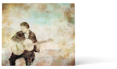 painting of 'the guitarist' by julian cowley